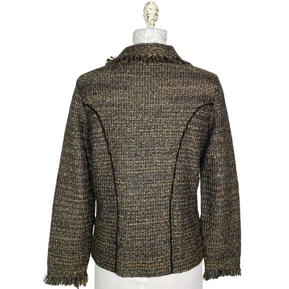 Alpaca Allure Hand Loomed Alpaca Blend Blazer with Fringe Women Medium - Picture 4 of 12